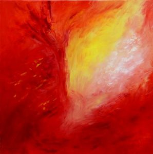 Flamenco - Huile au couteau - 100x100 Prix : 250 €